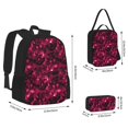 thumbnail image 2 of Disketp Burgundy Tie Dye Mochila Estampada de Gran Capacidad con Lonchera y Estuche, Set de 3 Piezas para Estudiantes, 2 of 7