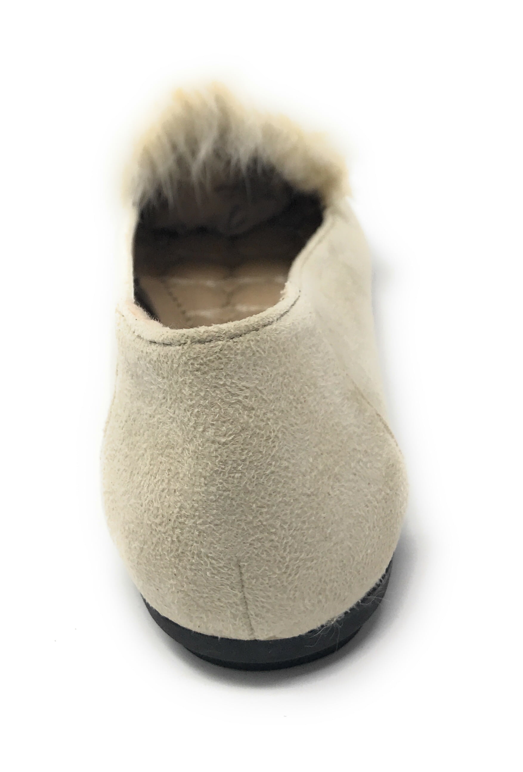 Women’s Loafer Flats with Faux Fur and Gold Chain Accent – Soft Suede-Like Slip-On Shoes – Comfortable Casual Dress Flats for Work, Office, Travel, or Everyday Wear