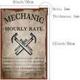 thumbnail image 2 of Mechanic Hourly Rate Metal Tin Sign Mechanic Shop Decor Car Garage Shop Tool Vintage Iron Sign Painting Poster Plaque Retro Mural Hanging Wall Art for Home Men Gifts Decorations 8 x 12 Inch, 2 of 6