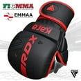 thumbnail image 2 of RDX MMA Boxing Grappling Gloves Muay Thai Sparring Kickboxing KARA Matte Red, L/XL, 2 of 5