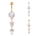 thumbnail image 2 of Navel Ring Rhinestone Decorative Body Piercing Jewelry Belly Button Ring, 2 of 8