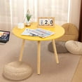thumbnail image 2 of Round Table Happydeer Leisure Coffee Table Wood Round Kitchen Table,Household Dining Table (Yellow, 50cm/19.69"), 2 of 7