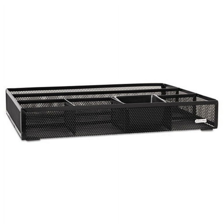 Metal Mesh Deep Desk Drawer Organizer, Six Compartments, 15.25 x 11.88 x 2.5, Black Metal Mesh Deep Desk Drawer Organizer, Six Compartments, 15.25 x 11.88 x 2.5, Black
