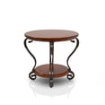 thumbnail image 5 of Furniture of America Copper Grove Finnich Traditional Cherry 28-inch Metal 1-Shelf Side Table by, 5 of 5