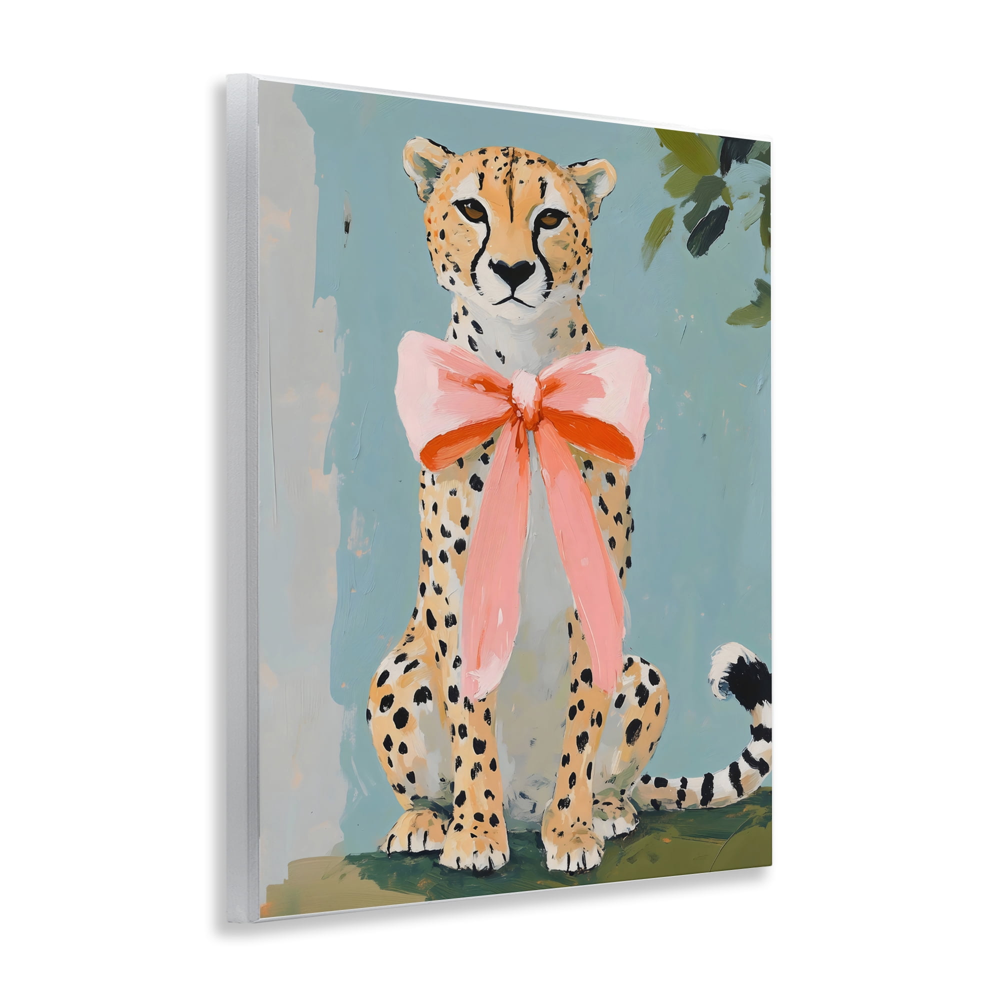 Stupell Industries Cheetah with Big Pink Bow Wall Plaque Art, design by The Prints Vibe