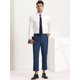thumbnail image 3 of Pantalones de vestir recortados pahombre Pantalones lisos al tobillo con frente plano Azul marino 32, 3 of 6