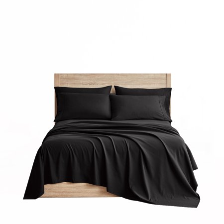 Serta So Soft 4-Piece Black Sheet Set, Full