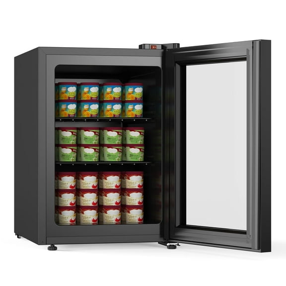 Northair 2.1 Cu ft Compact Mini Display Glass Door Freezer for Home and Commercial