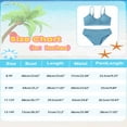 thumbnail image 2 of GYRATEDREAM Girl's Cute Two Piece Swimsuit V Neck Spaghetti Strap Wireless Bikini Set Kids Tankini Bathing Suit Sport Swimwear for 8-9Y Haze Blue, 2 of 9