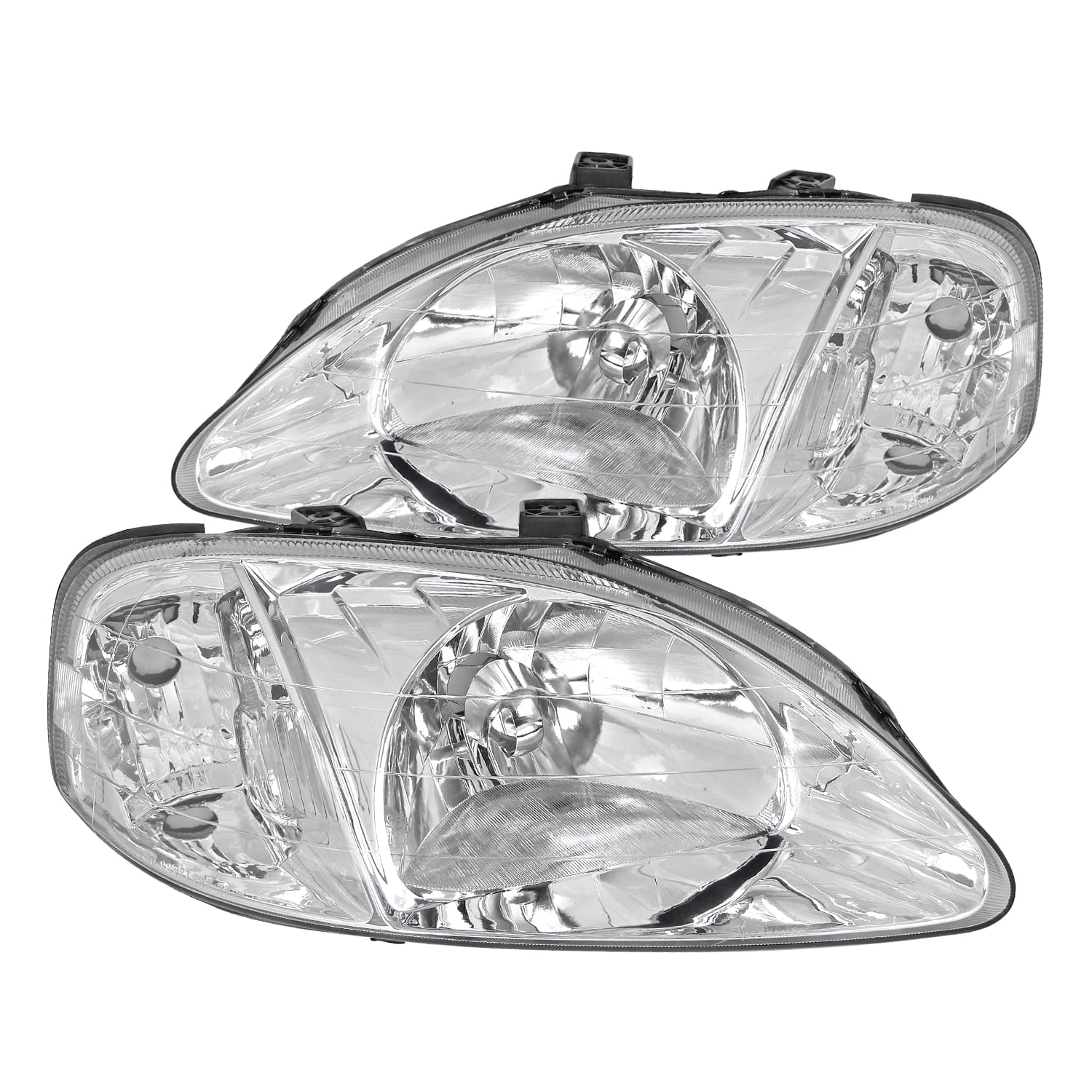 Fit 99-00 Honda Civic Clear Lens Headlights Head Lights Lamps Left+Right Pair 