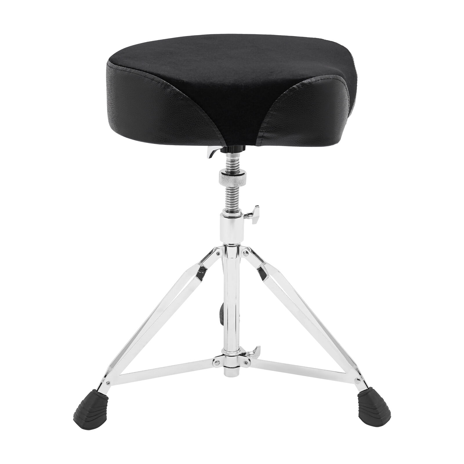 Drum Throne Thick Padded Seat Drummers Stool Guitar Chair w/ Height Adjust Black
