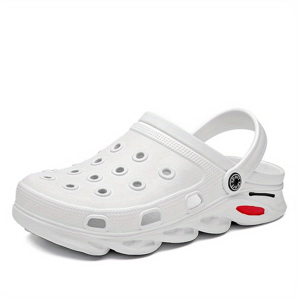 Zuecos de plataforma sin cordones para hombres y unisex: ¡sandalias huecas antideslizantes para interiores y exteriores!