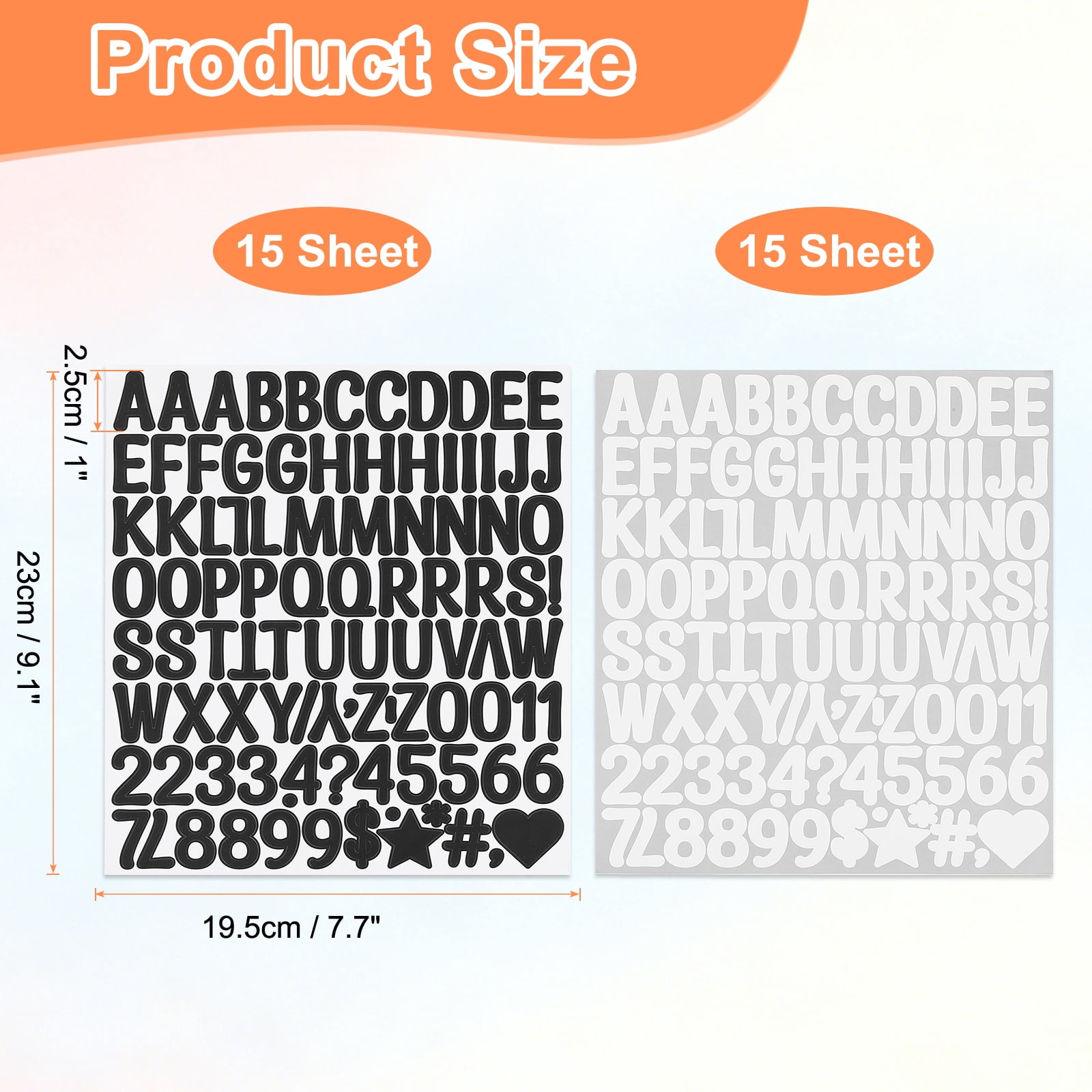Uxcell 1 Inch Letter Stickers, 30 sheet Alphabet Number Stickers Self Adhesive Handwriting Vinyl Stick on Letters for Mailbox Number Scrapbooking Sign Bottles Craft, Black and White