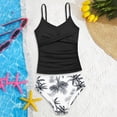 thumbnail image 4 of Kiijoy Girls Ruched Tankini Set Tropical Beach Swimsuit UPF50+ Bathing Suit, Sizes 8-16, 4 of 5