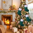 thumbnail image 6 of 6Pack Felt Green Christmas Stockings, 14.2 Inches Personalized Christmas Stockings, White Cuff with Gold Trim DIY Christmas Stockings for Family Holiday Christmas Party Decorations, 6 of 8