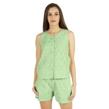 

Bimba Womens Solid Sleepwear Set 2 Pcs Short & Top Casual Nightwear Loose Fit Loungewear