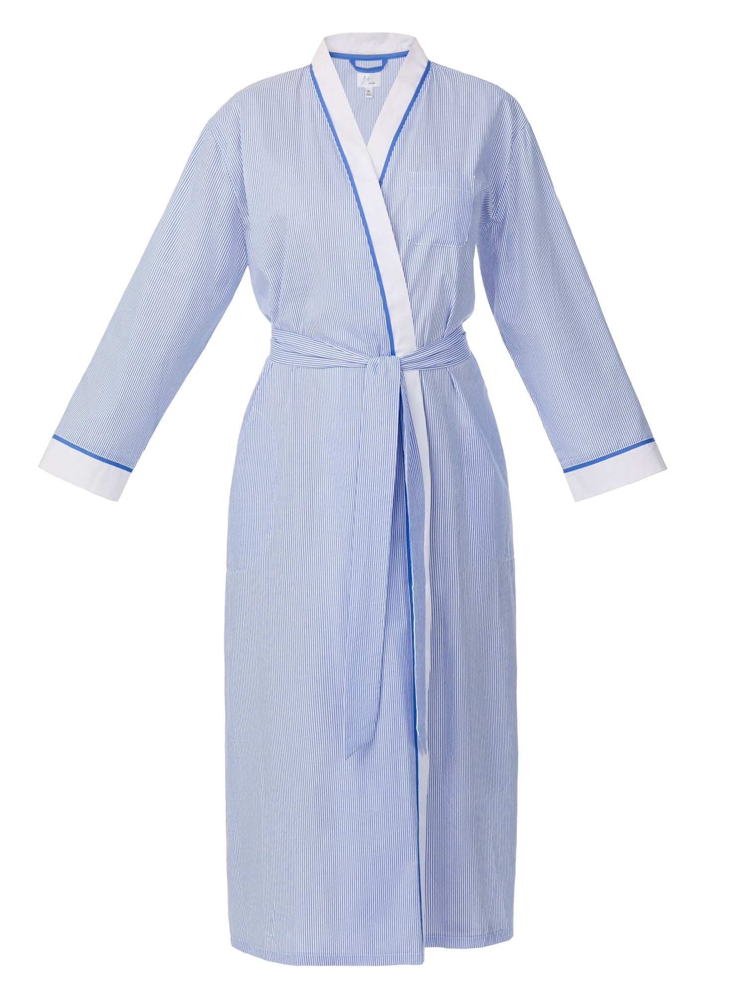 Aria Women's Lightweight Cotton Woven 52" Long Wrap Sleepwear Robe, Sizes XS-5X