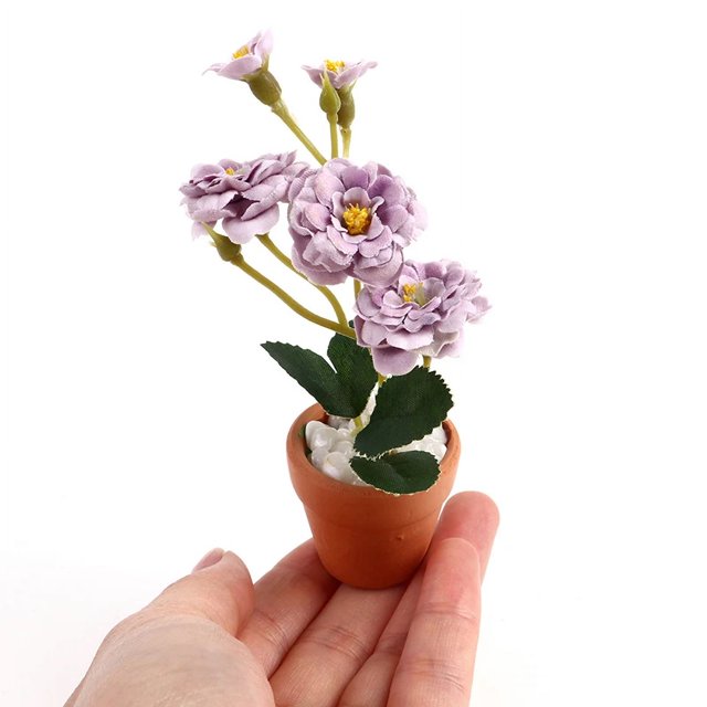 Mini flor en maceta en miniatura para casa de muñecas, muebles para casa de muñecas verde, decoración del hogar, plantas de simulación, 1 ud.