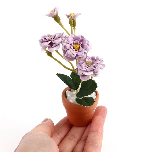 Mini flor en maceta en miniatura para casa de muñecas, muebles para casa de muñecas verde, decoración del hogar, plantas de simulación, 1 ud.