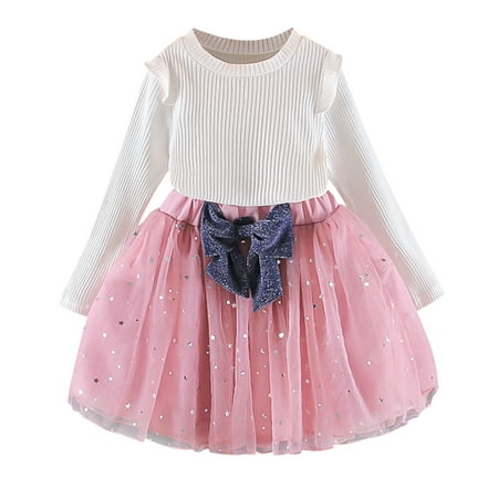 

QYZEU 3T Girl Clothes New Born Baby Package Outfits Tulle Princess Baby Party Bow T Toddler Set Kids Shirt Tops Girls Skirt Skirt Ribbed Girls Outfits&Set