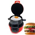 thumbnail image 1 of Electric Burger & Sandwich Maker with Egg Cooker Ring, Small Round Griddle for Breakfast, Hamburgers, Muffins, Croissants, Waffles, 1 of 5