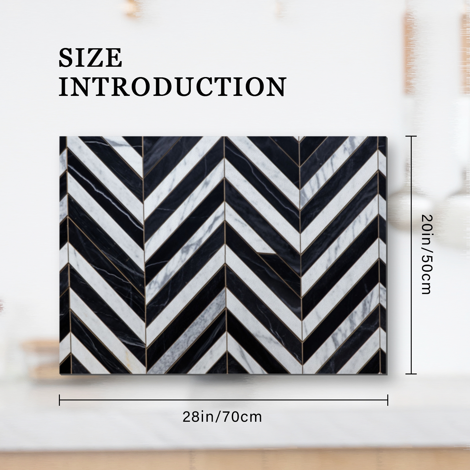 Stove Top Covers for Gas Stove, Abstract Geometric Art Marble Print Heat Resistant Cooktop Protector, White and Black Waterproof Oilproof Dustproof Mat for Kitchen RV (28×20 Inch)