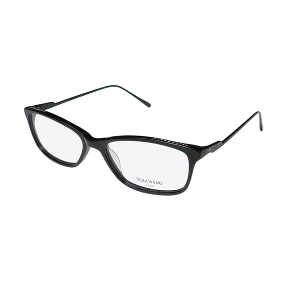 NEW VERA WANG LUXE LANTHE WOMENS/LADIES CAT EYE FULL-RIM TITANIUM BLACK FRAME DEMO LENSES 51-15-133 EYEGLASSES/EYEWEAR