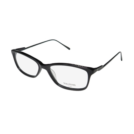 NEW VERA WANG LUXE LANTHE WOMENS/LADIES CAT EYE FULL-RIM TITANIUM BLACK FRAME DEMO LENSES 51-15-133 EYEGLASSES/EYEWEAR