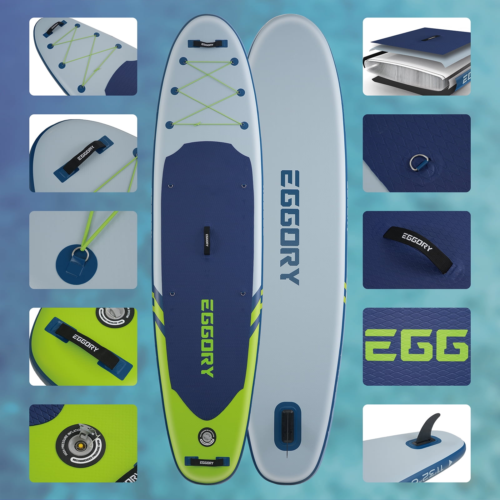 EGGORY 11ft Inflatable Paddle Board Ultra-Light Stand Up Paddle boards for all people with Premium SUP Accessories