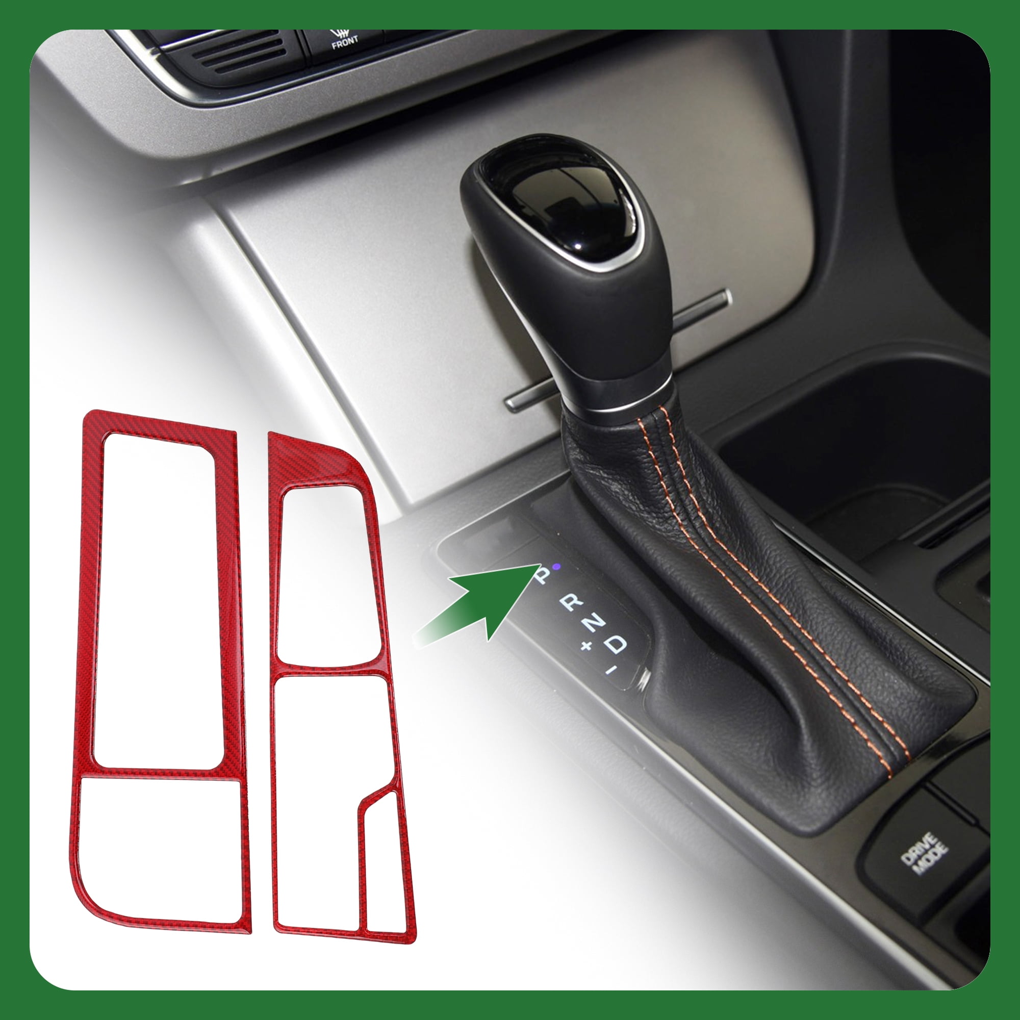 Unique Bargains Central Control Gear Shift Panel Trim Cover for Hyundai Sonata 2015-2017 Gear Shift Control Anti-Scratch Panel Sticker Carbon Fiber Red Half Pack Trim