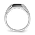 thumbnail image 5 of Auriga Fine Jewelry 14K White Gold Polished and Satin Onyx and Diamond Mens Ring for Mens Size 10 (0.02ct, Clarity- I2), 5 of 7