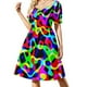 thumbnail image 1 of Vestido Neuro Neon de manga corta vestidos cortos vestido de noche atrevido mujer vestidos de playa, 1 of 7
