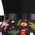 thumbnail image 5 of BLTIBY Christmas Dress for Women Vintage Winter Fall Long Sleeve Round Neck 1950s Cocktail Pleated Dresses Knee-Length Evening Party Prom Outfits with Belt Black XXL, 5 of 7