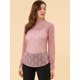 thumbnail image 3 of Blusa Floral Cuello Volantes Encaje Ganchillo Rosa T S, 3 of 6