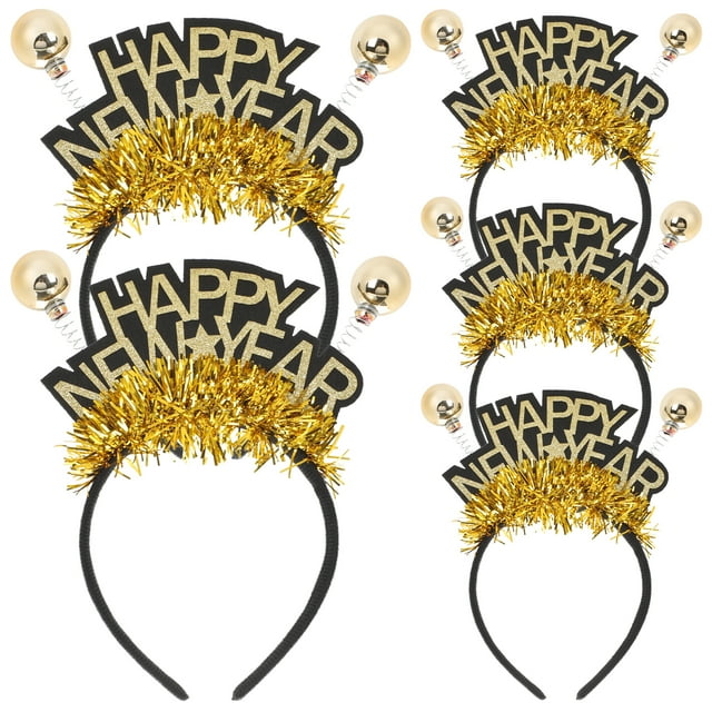 KAKOWELY 5 diademas compactas para Año Nuevo, accesorios para el cabello para fiestas de Año Nuevo.