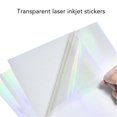 thumbnail image 4 of Lot de 20 feuilles de papier autocollant holographique transparent, autocollant laser brillant pour imprimante à jet d'encre, 4 of 4