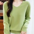 thumbnail image 4 of Winter Sweaters for Women, Semi High Neck Knitted Sweater in Solid Color, 4 of 7