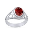 thumbnail image 2 of AFFY Celtic Lady's Simulated Garnet Ring In 14K White Gold Plated 925 Sterling Silver Jewelry for Ladies, Ring Size 9, 2 of 4