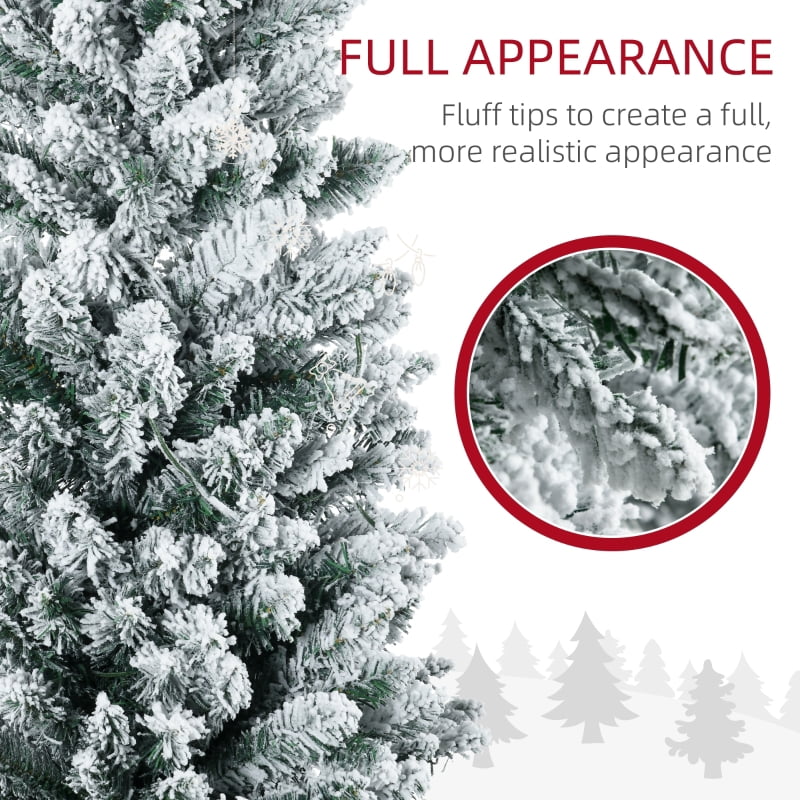 Alvantor Christmas Tree Pre-Lit Pencil with Warm White LED Lights 21.75"x21.75"x84" 7ft Green