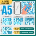 thumbnail image 2 of 13 Sheets Alphabet Stickers,4 Inch Large Vinyl Letter Number Stickers Self Adhesive,Waterproof Numbers Alphabet Letters Labels for DIY Crafts,Mailbox,Notebook,Door,Water Bottles,Car(Blue), 2 of 16