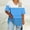 Blue, variant on QUNYINEY Casual Tshirts Shirts for Women Short Sleeve Striped V Neck Tops Summer Loose Plus Size Pullover Women's Tops