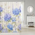 thumbnail image 2 of Manfei Chic Hydrangea Flower Shower Curtain 72Wx72L, Garden Floral Bathroom Curtain, Baby Blue Cream Green, 2 of 5