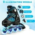 thumbnail image 4 of TaroKitc Adjustable Inline Skates for Kids and Adult, Girls, Boys with All Light up Wheels, Blue(Size 9-12 Women/8-11 Men), 4 of 7