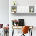 thumbnail image 2 of Pemberly Row Chipboard Wall Mounted Floating Hutch with 2 Doors in White, 2 of 10