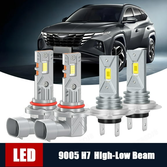 BSBSDJB White 6000K LED Headlight Bulbs for Hyundai Elantra 2017-2018 High Low Beam 9005 H7