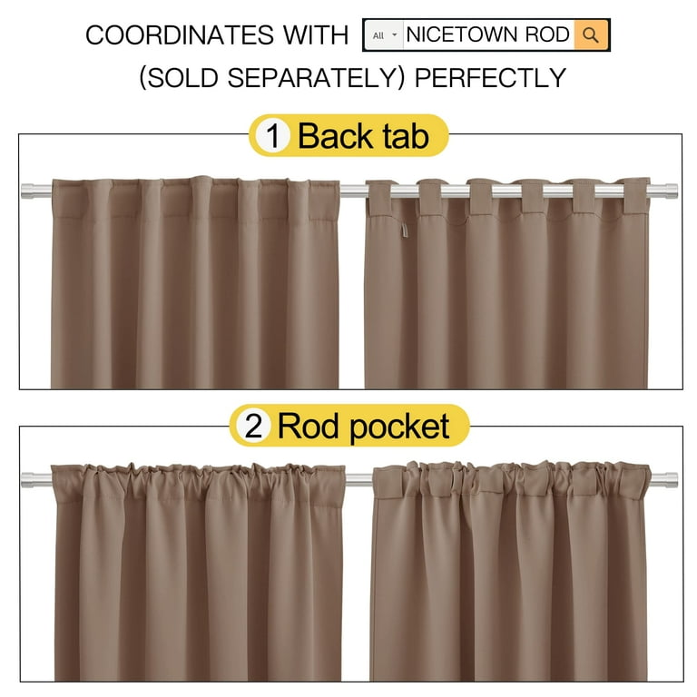 Blackout Curtains for Living Room - (Cappuccino Color) 52 inches