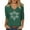 AW1 Green, variant on Christmas Women Tops Black V-Neck Snowflake Print Outdoor Tee Relaxed 3/4 Sleeve T-Shirts