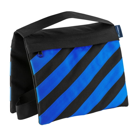 Flashpoint Empty Saddle Sandbag, Water-Resistant Cordura Nylon - (18 lb Capacity, Blue & Black Stripes)