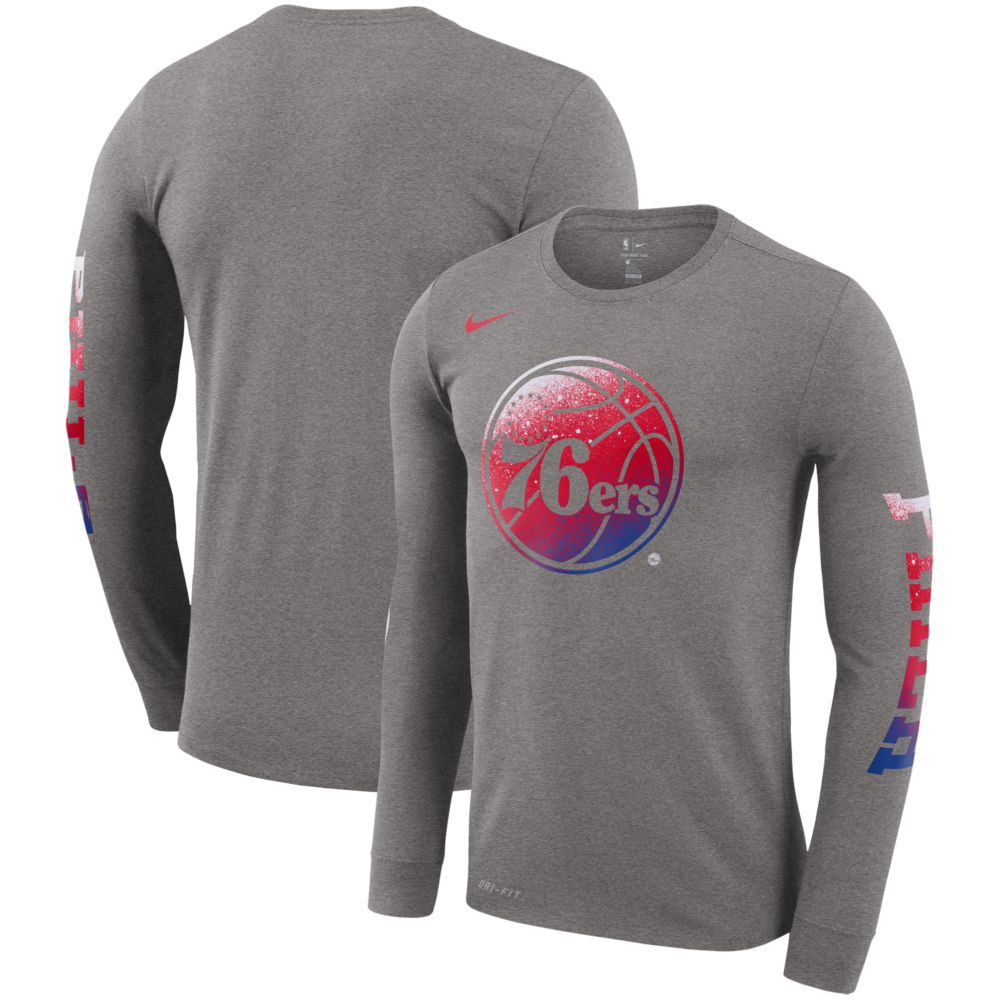 Philadelphia 76ers Nike Mezzo Print Logo Performance Long Sleeve T ...