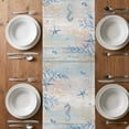 thumbnail image 4 of Coastal Thanksgiving Table Runner Fall Pumpkins Sea Turtle Brown Wood Tablerunners 18 x 72 Inch, Table Decorations Tabletop Scarf for Summer Gathering Holiday Farmhouse Kitchen Dining Decor, 4 of 7